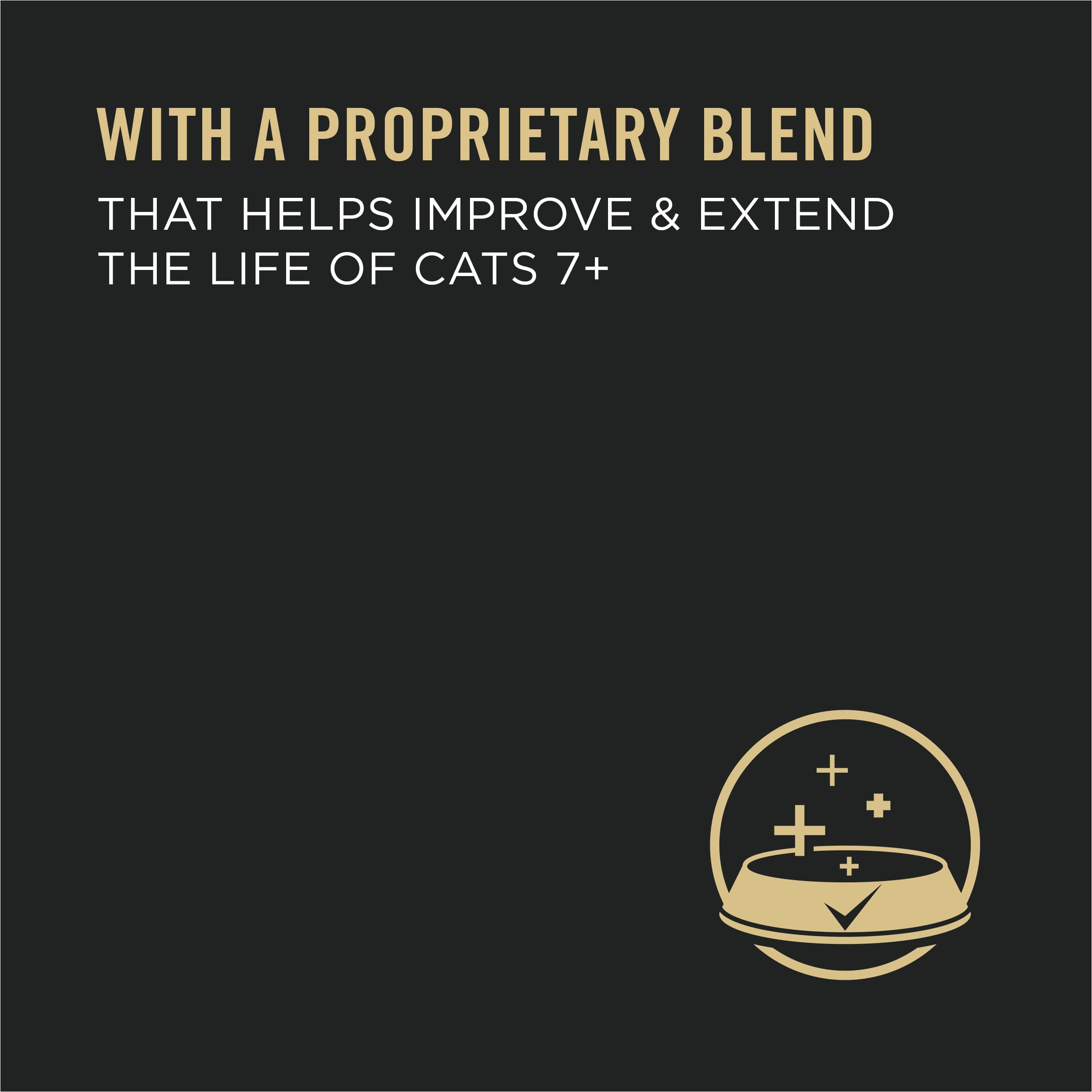 Purina Pro Plan senior can top view highlighting easy-to-open lid and seafood flavor