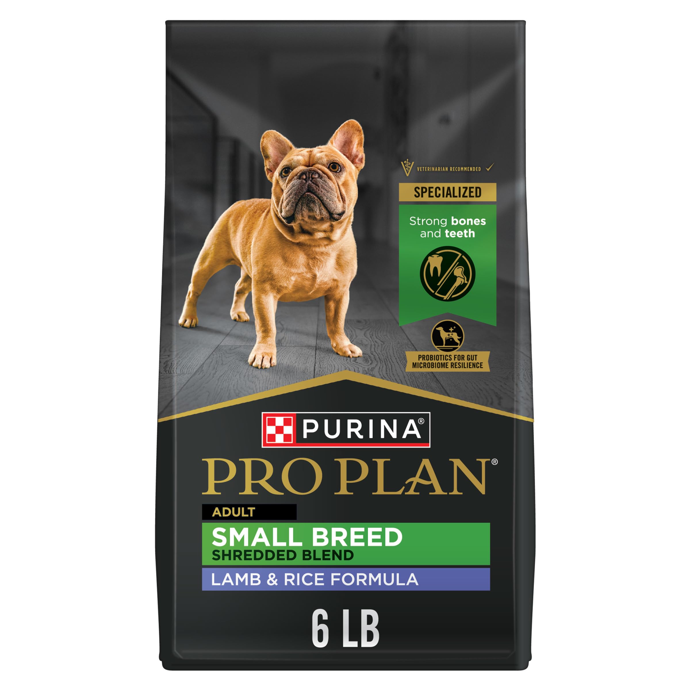 Purina Pro Plan front of bag showing formula and benefit of high protein
