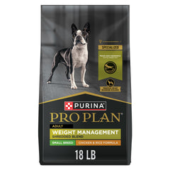 Purina Pro Plan front packaging showing weight management benefits and size