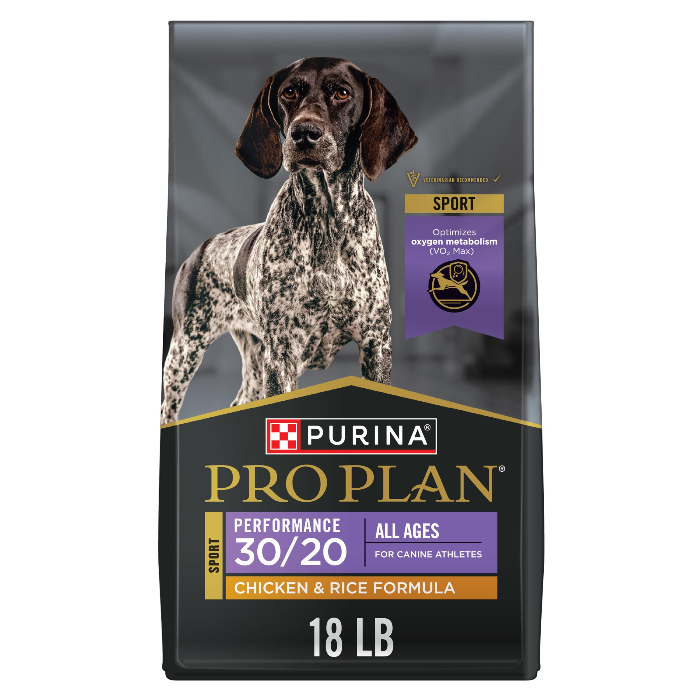 Purina Pro Plan front of 18 lb bag showing formula and benefits
