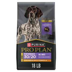 Purina Pro Plan front of 18 lb bag showing formula and benefits