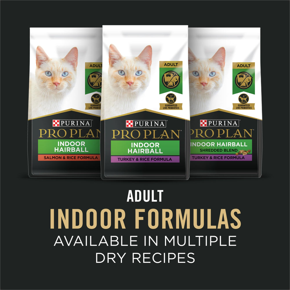 Purina Pro Plan three cans side-by-side showing included flavors