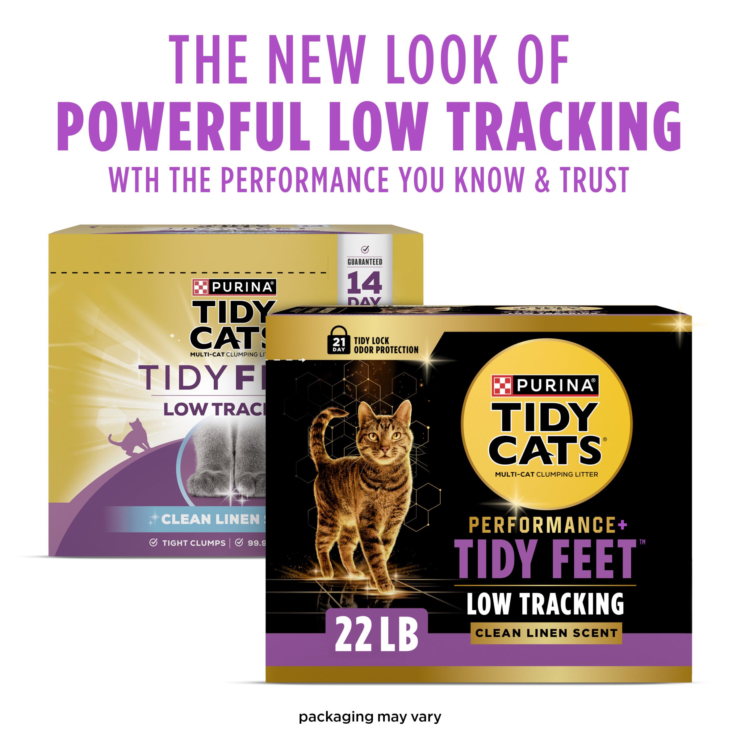 Purina Tidy Cats granule close-up highlighting low-tracking texture benefit