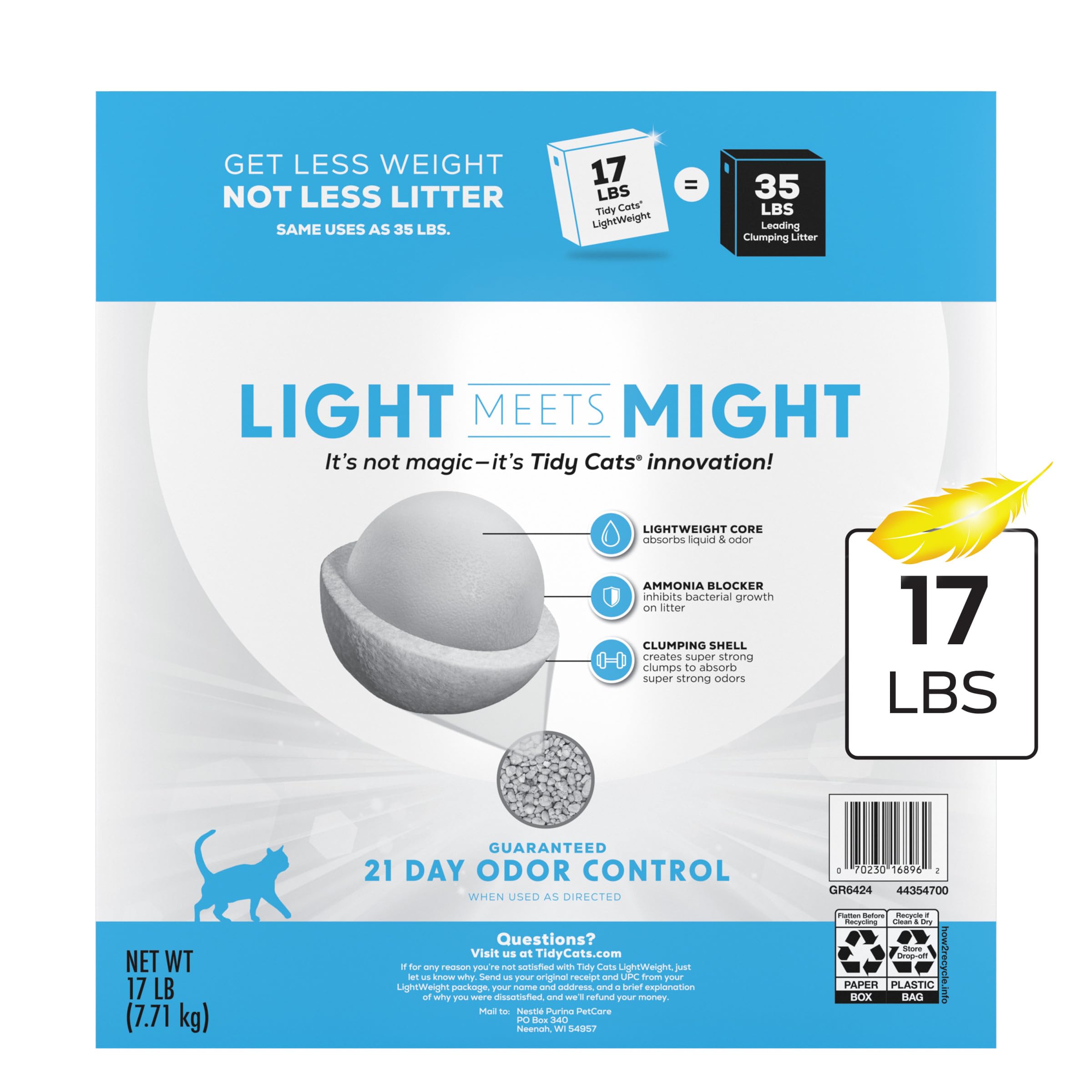 Purina Tidy Cats in a home setting near sofa showing discreet freshness