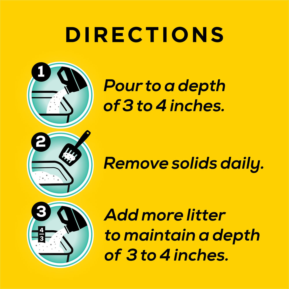 Purina Tidy Cats in a litter box showing even coverage and absorbency