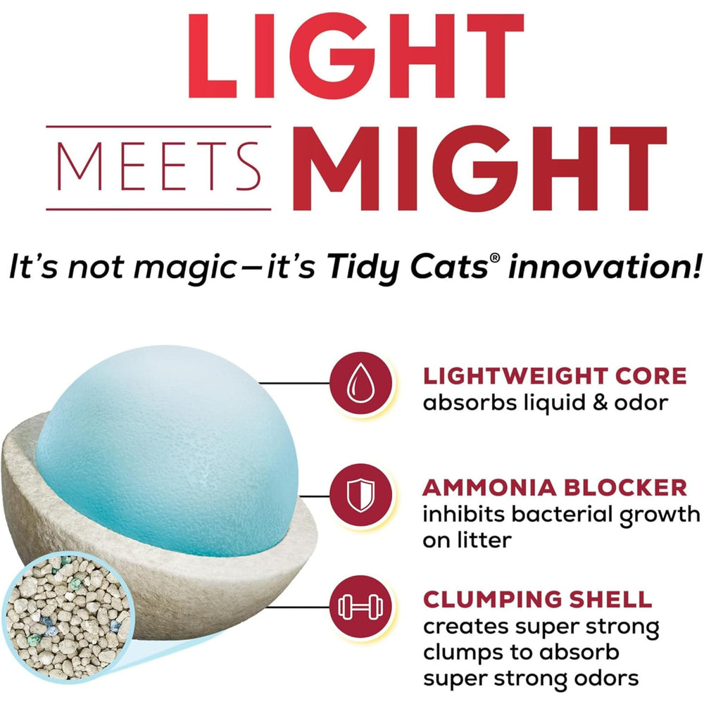 Purina Tidy Cats being scooped demonstrating easy removal and less mess