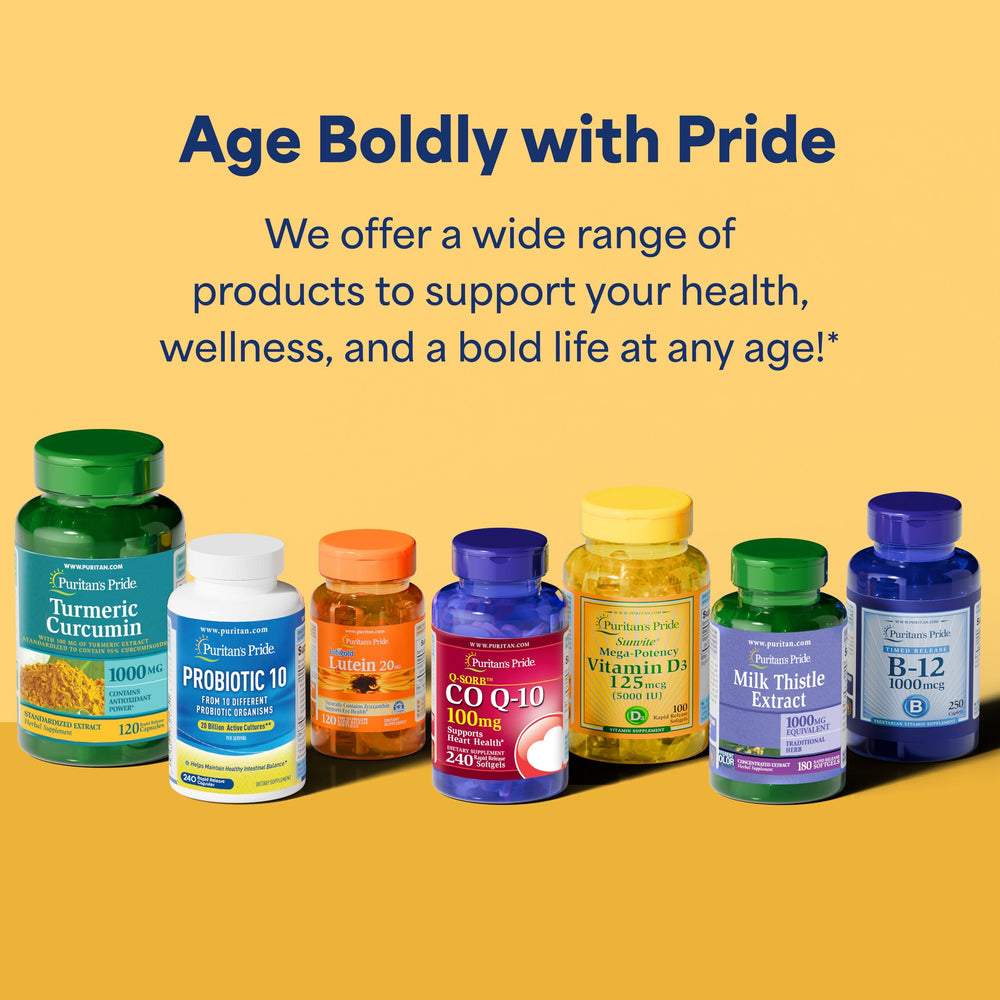 Puritan's Pride softgels on breakfast table showing everyday routine and wellness support