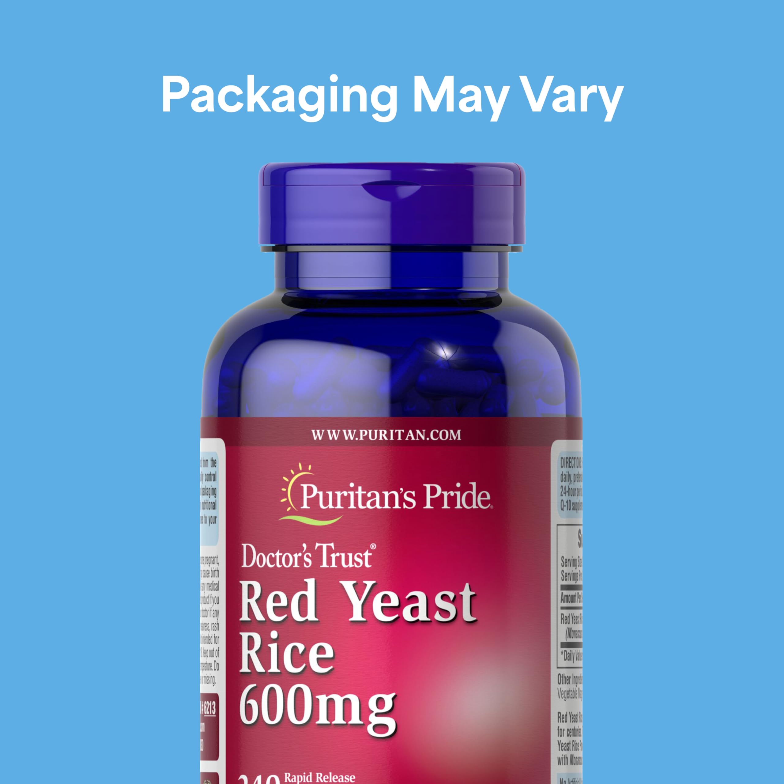 Puritan's Pride capsule close-up highlighting rapid-release shell for fast digestion