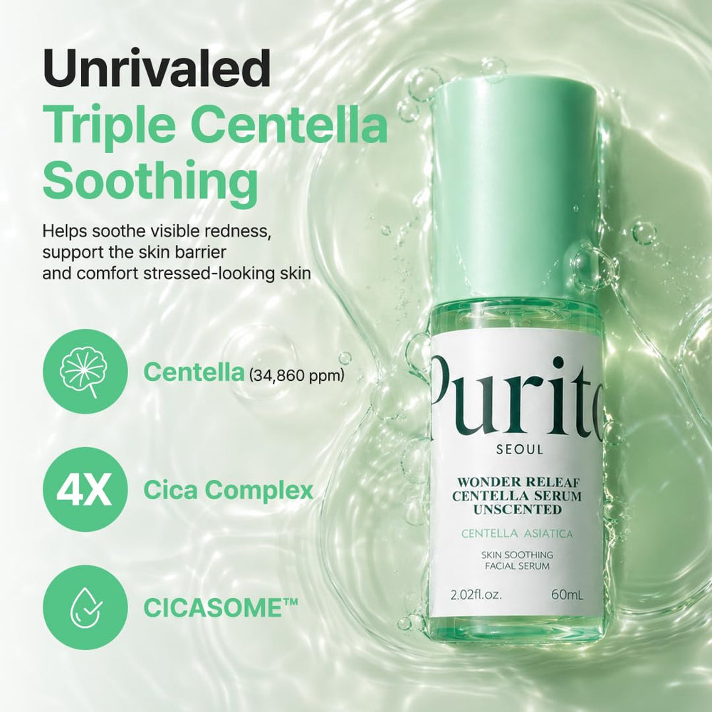 PURITO dispensing serum texture demonstrating lightweight absorption