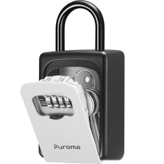 Puroma front view of gray lock box showing robust construction and secure storage