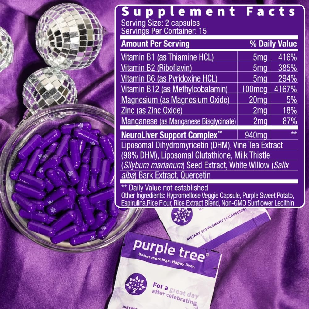 purple tree tablet held in hand for size comparison, showing convenient single-dose portability