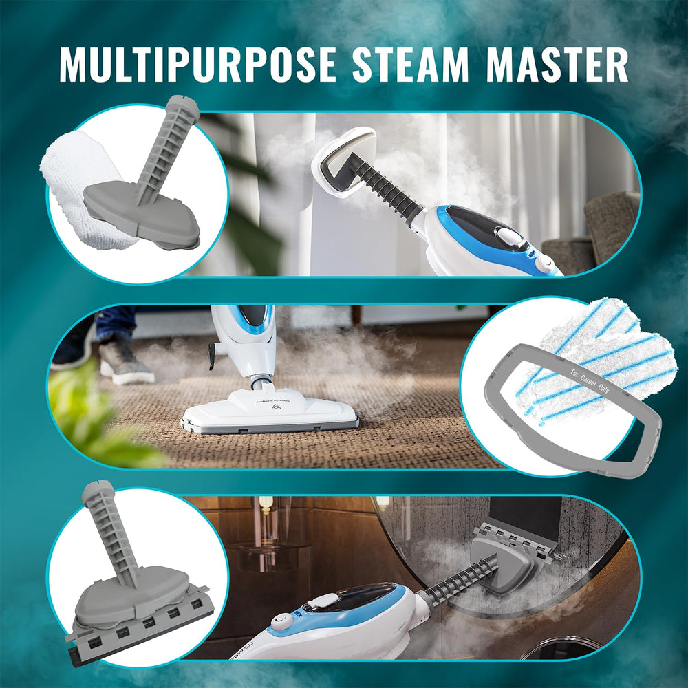 PurSteam mop head swivel detail enabling easy maneuvering under furniture