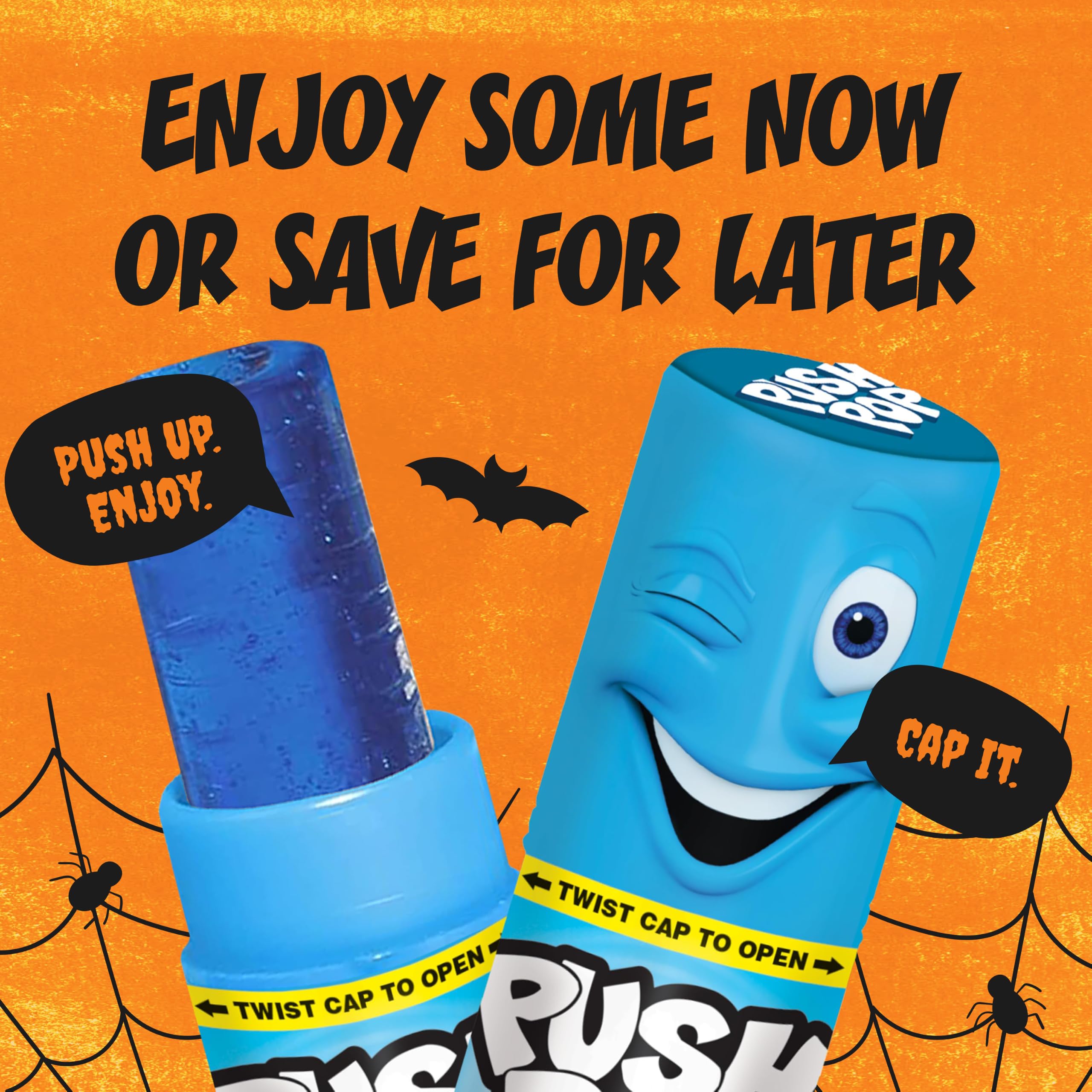 Push Pop with cap closed demonstrating mess-free transport