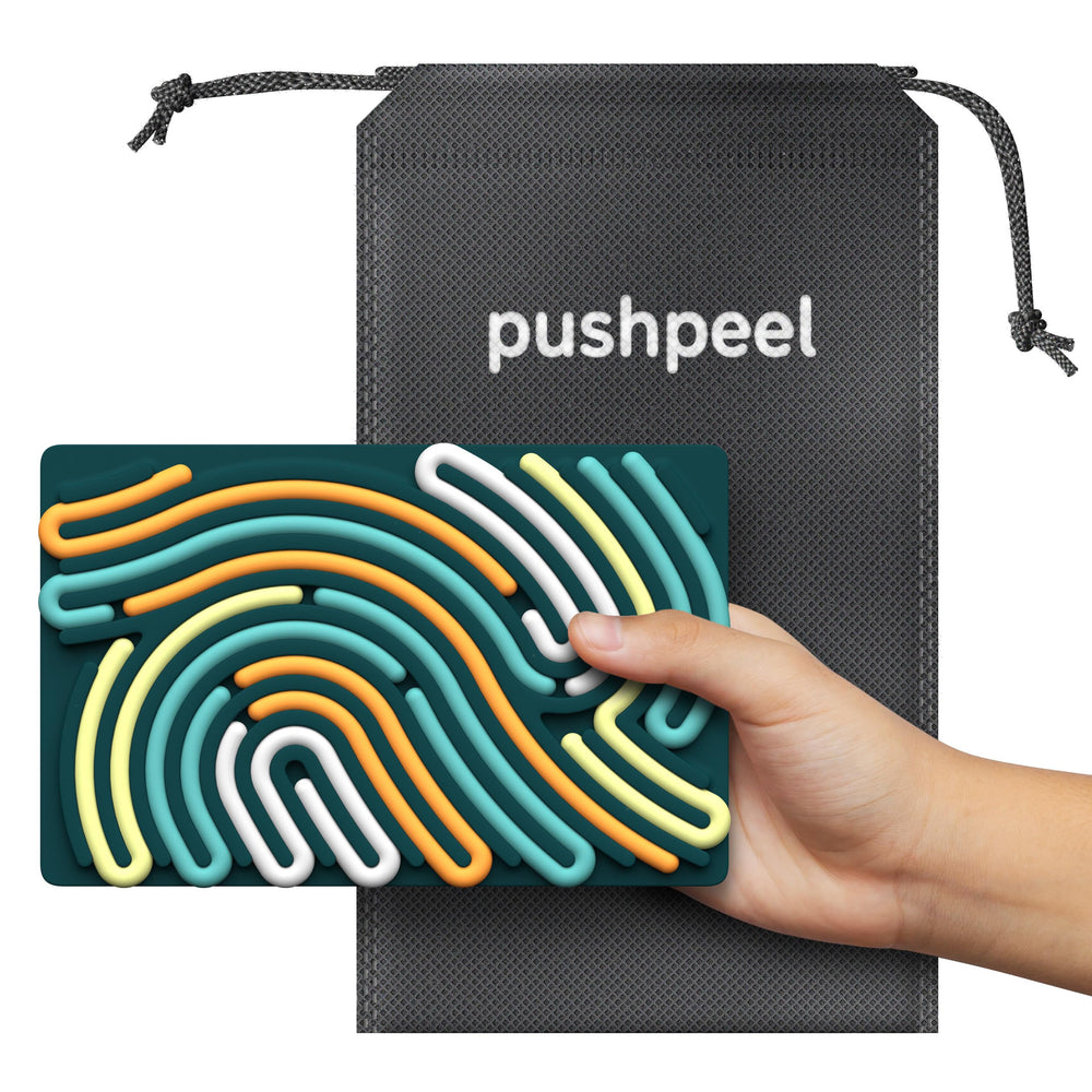 Pushpeel lifestyle scene child playing in car offering quiet, screen-free benefit