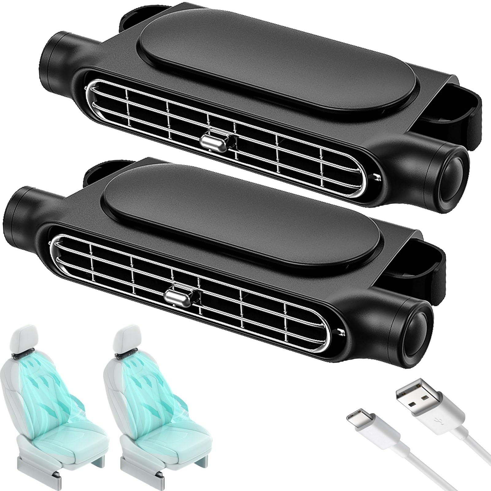puzoxi front view headrest mounted showing targeted cooling benefit