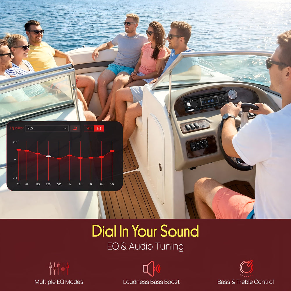 Pyle installed in a boat dash demonstrating compact fit and integration
