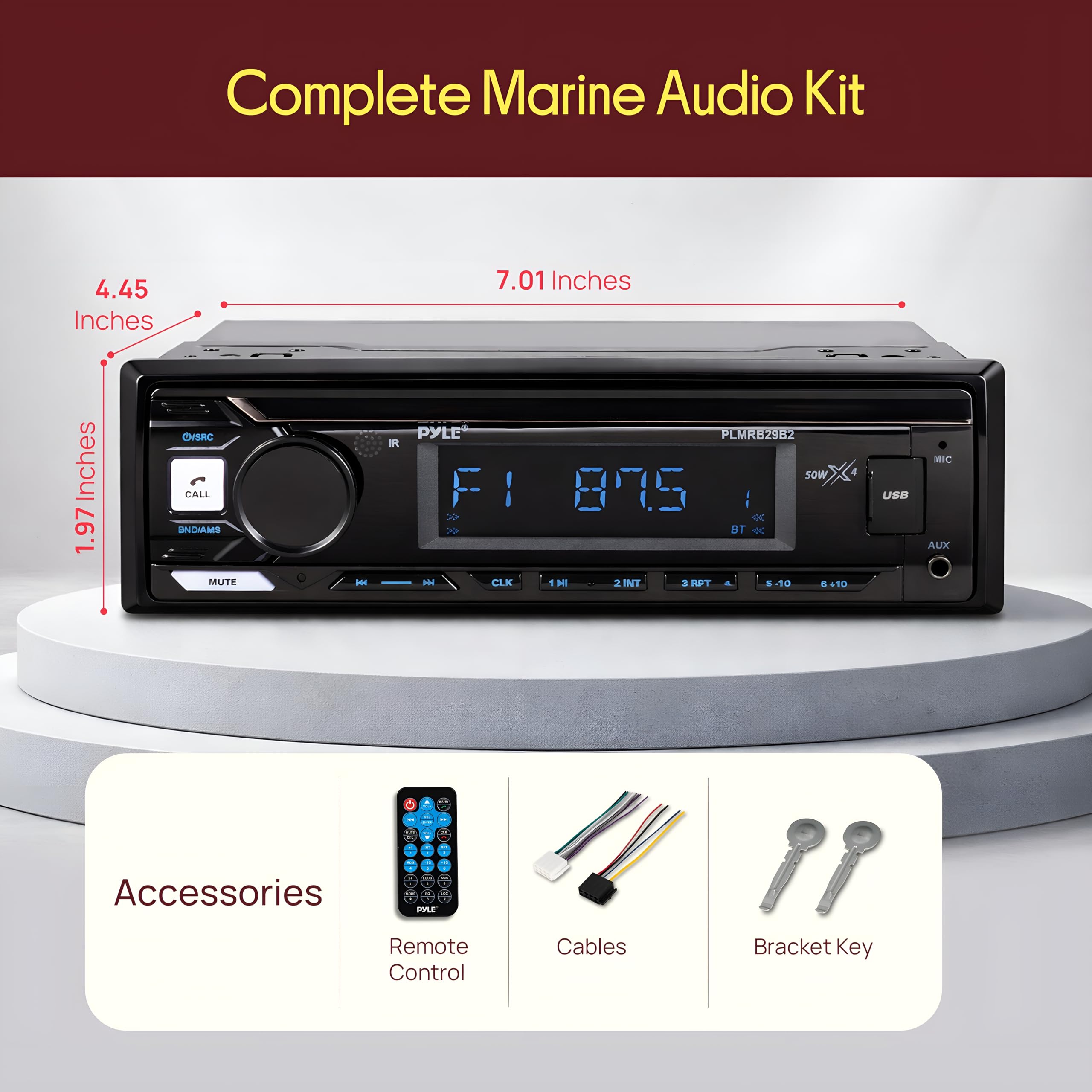 Pyle LCD with ID3 song and artist display for quick track identification