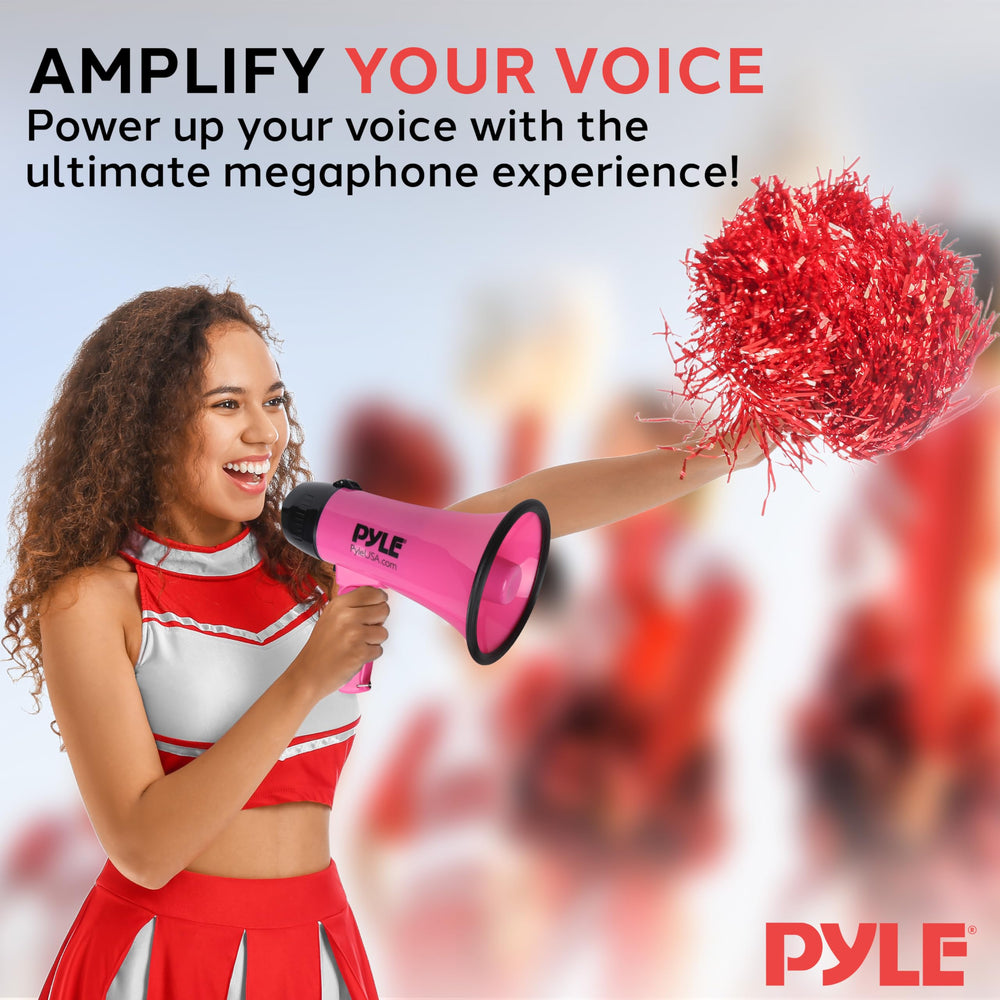Pyle in use at a cheer event showing bright color and crowd projection benefit