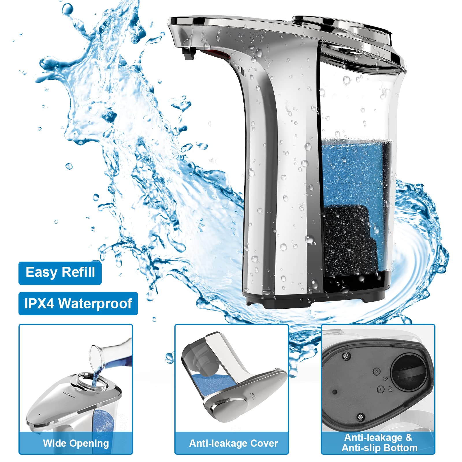 PZOTRUF adjustable controls detail showing five-volume settings for precise dosing