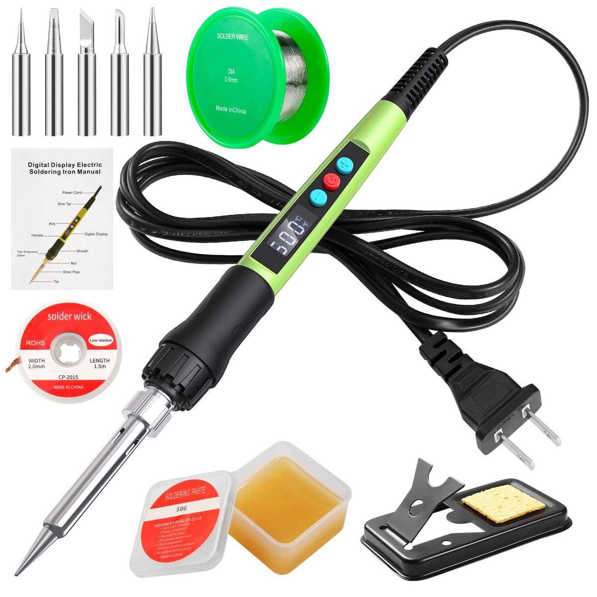 Q-MING front view of complete soldering kit showing components and readiness