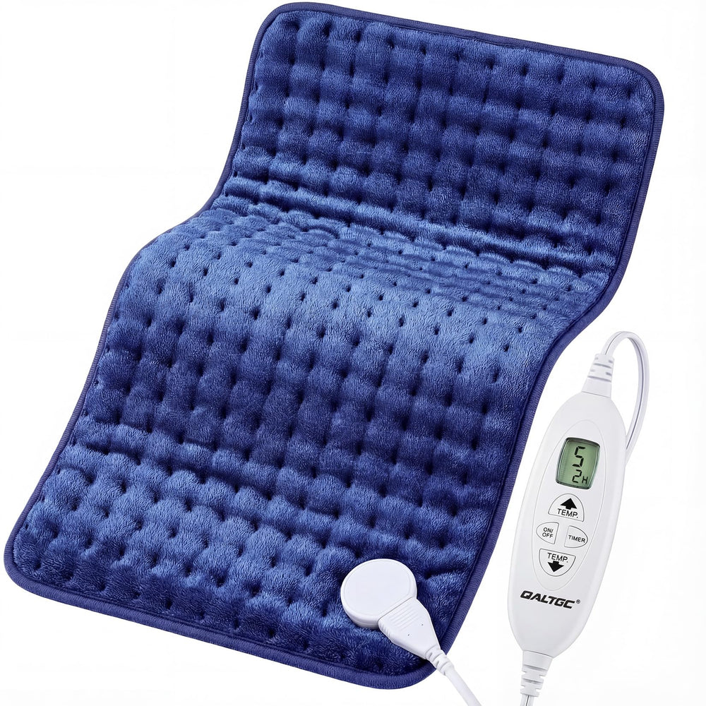 Qaltgc front view showing dark blue pad and even heating benefit