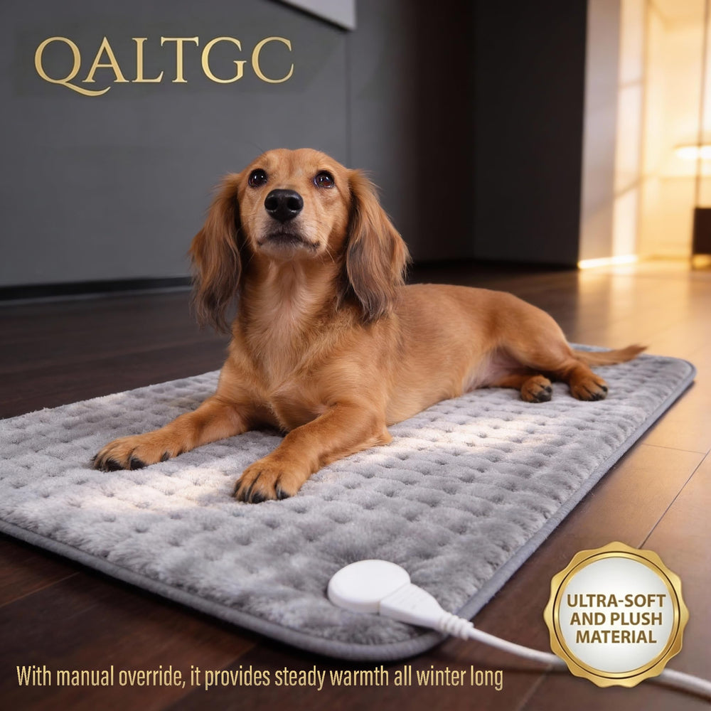 Qaltgc heating pad in use on sofa illustrating targeted, relaxing warmth