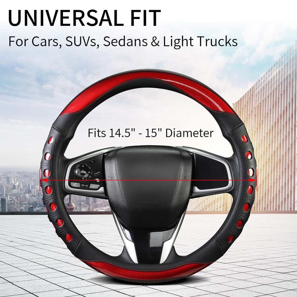 QCYP installed on a car steering wheel showing enhanced control and fresh interior look