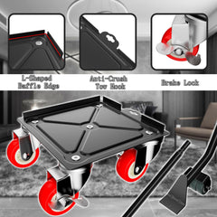 Qenovo five-wheel rubber caster with brake visible for quiet rolling and secure stops