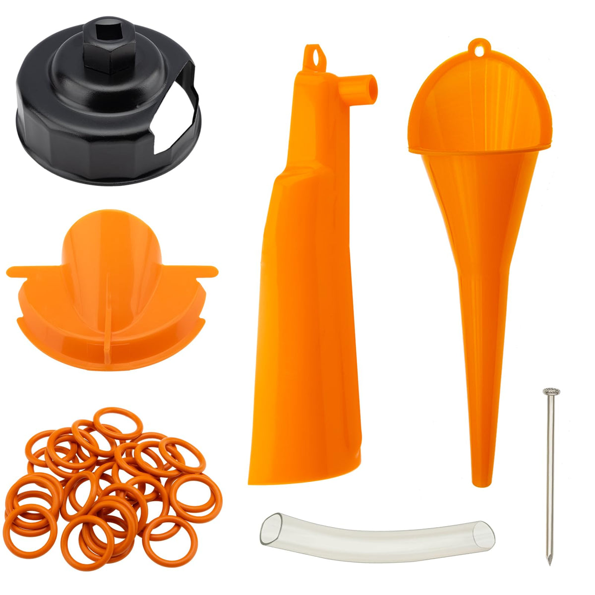 QHDSGZS kit front packaging showing included funnels and wrench, simplifies maintenance
