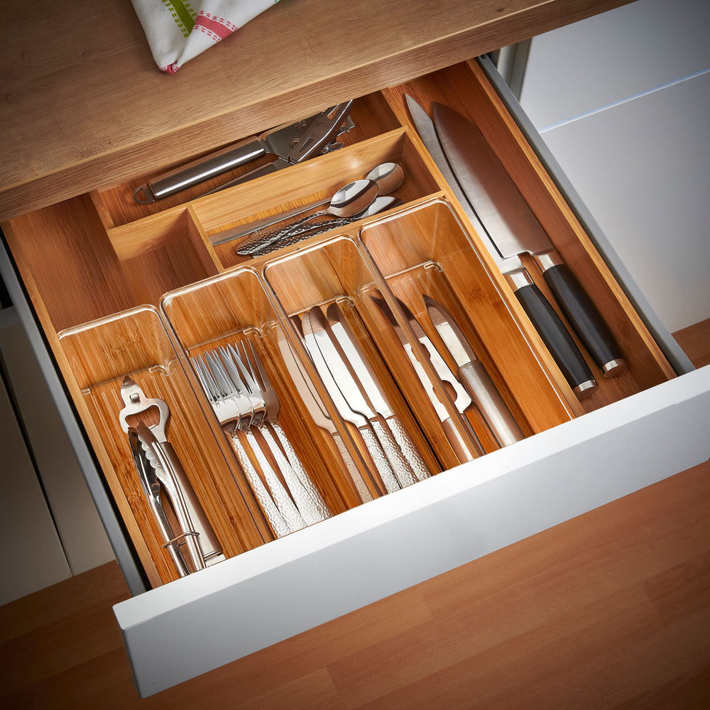 Qilinba lifestyle shot on open shelf showing neat kitchen or pantry organization