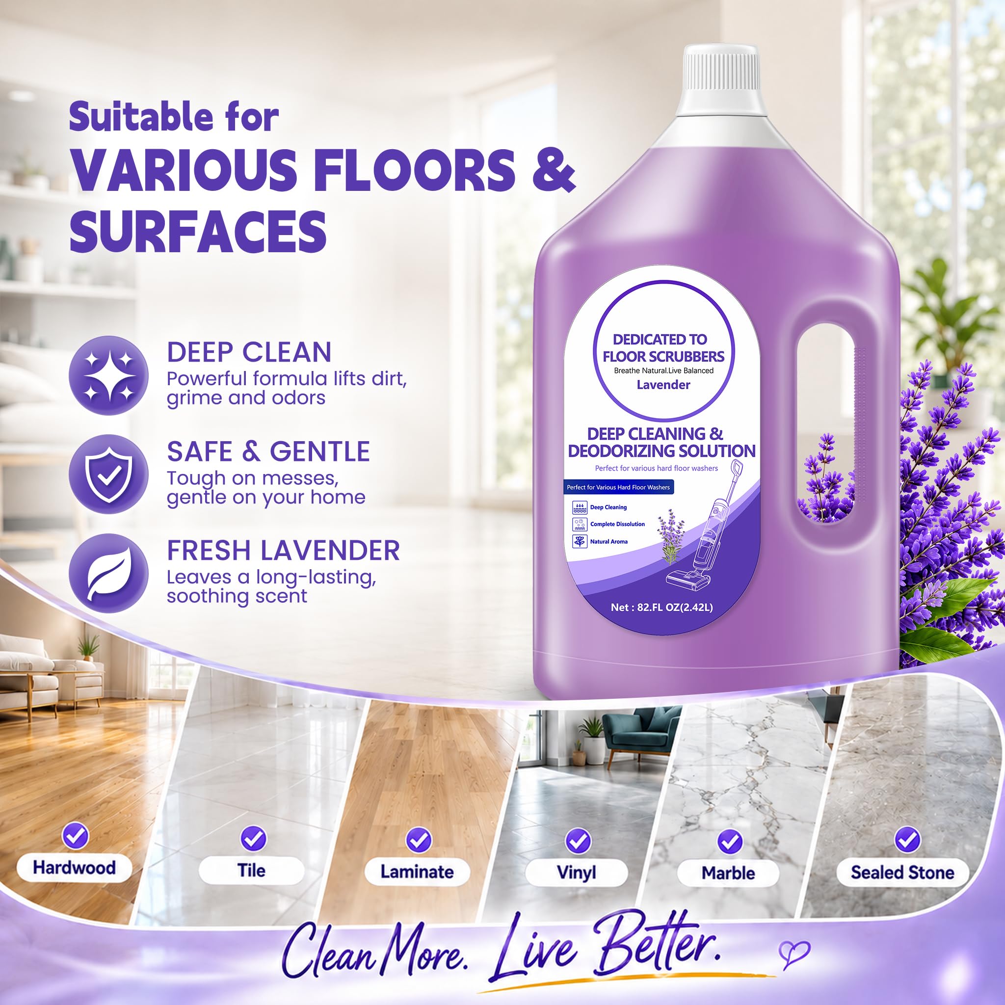 QKLYXEN bottle in a bright entryway delivering a fresh lavender scent welcome