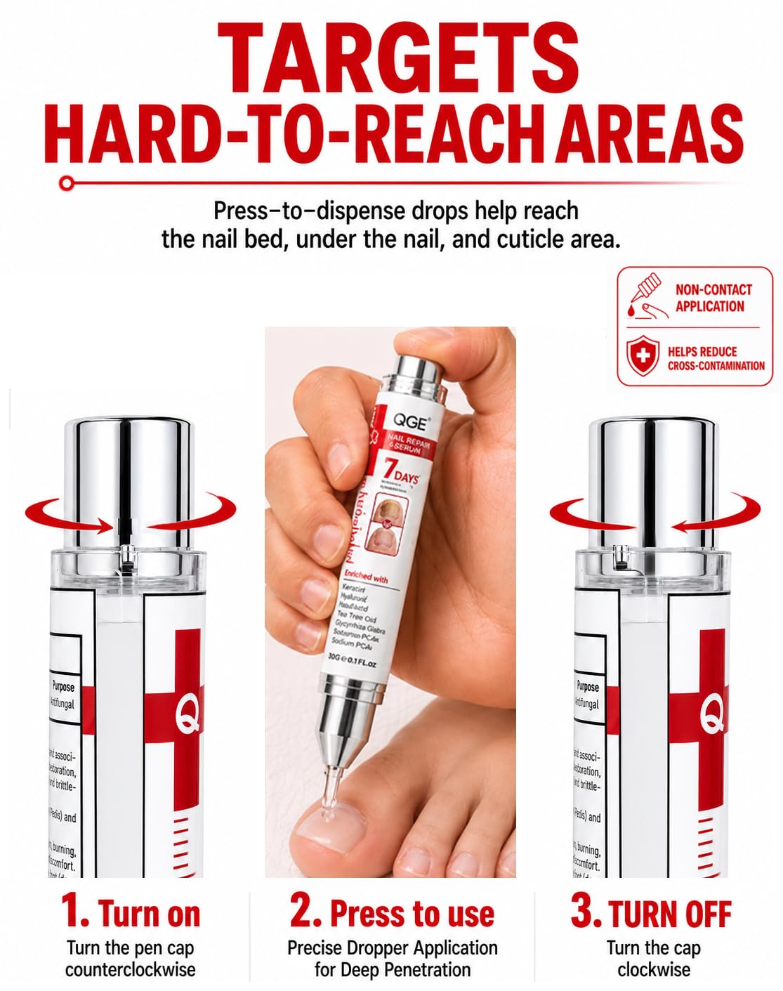 QQE before-and-after nail photo showing improved clarity benefit