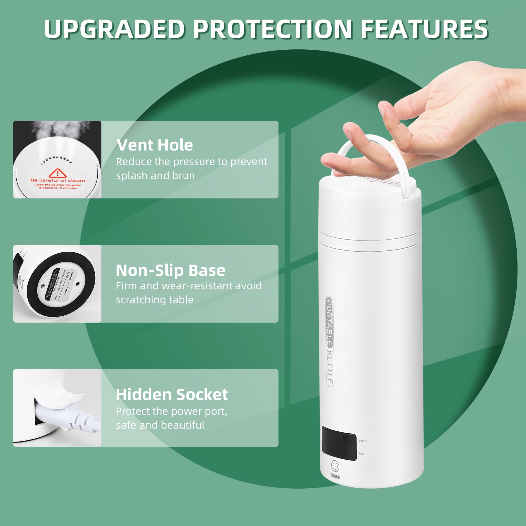 QRAGJBM size comparison in hand demonstrating compact 450ml capacity and lightweight