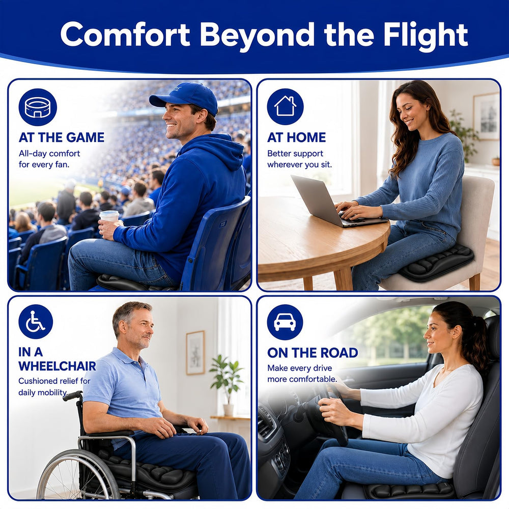 Qticare placed on wheelchair showing adaptable fit and stability benefit