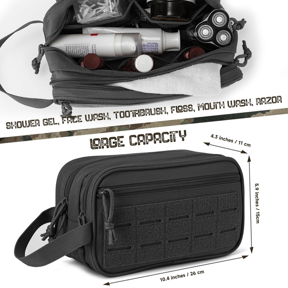 QT&QY bag open wide revealing easy access to bottles and tools for quick packing