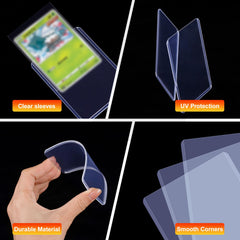 QTYORD double sleeve demo protecting a baseball card for safe handling