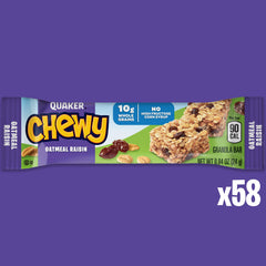 Quaker individually wrapped oatmeal raisin bar for fresh grab-and-go convenience