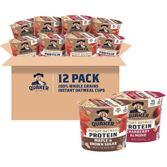 Quaker front packaging showing variety pack and nutrition benefits