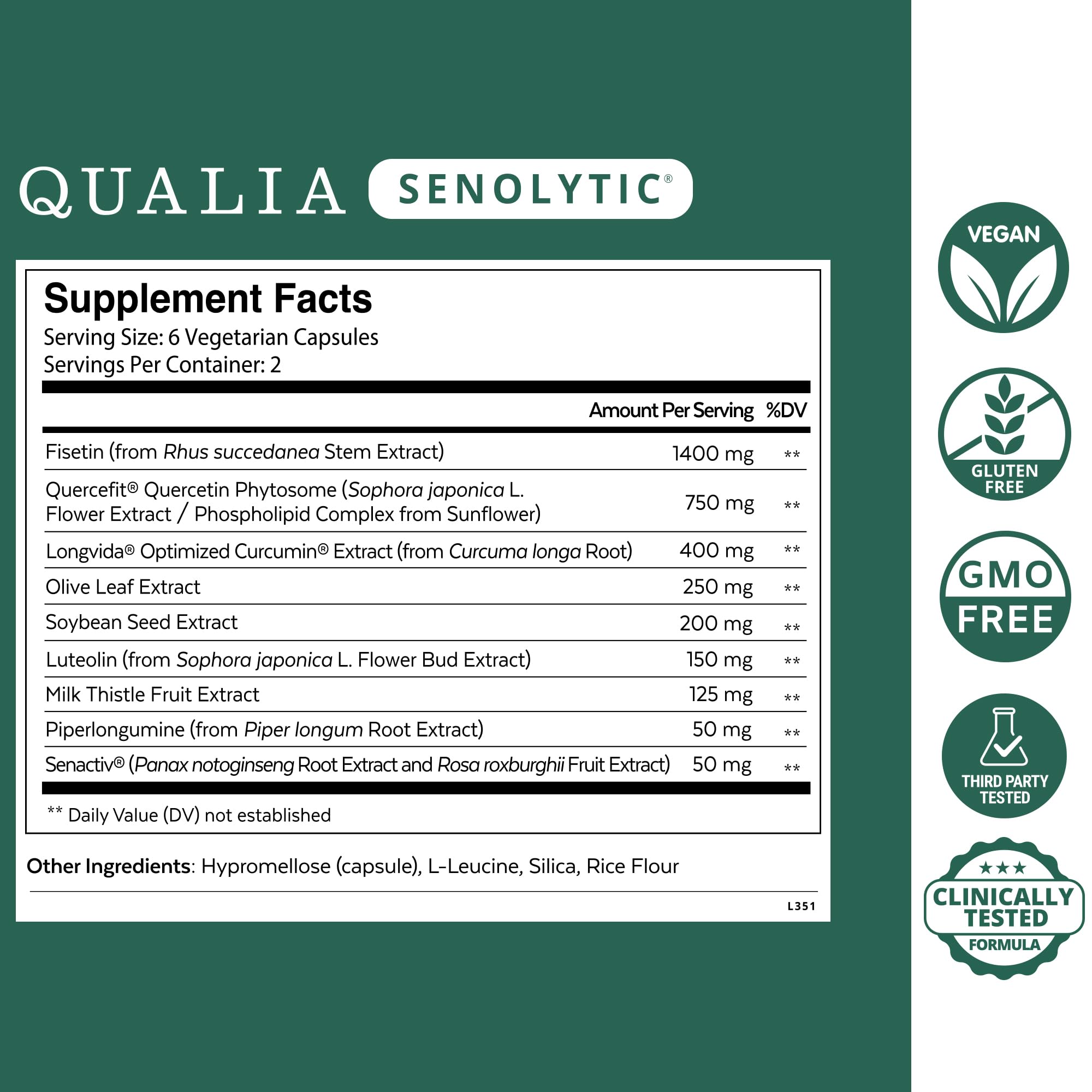 QUALIA LIFE SCIENCES capsule close-up highlighting potency and purity
