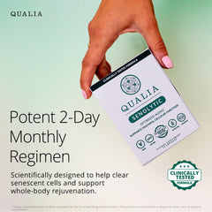 QUALIA LIFE SCIENCES label showing ingredients and clinical dosing details