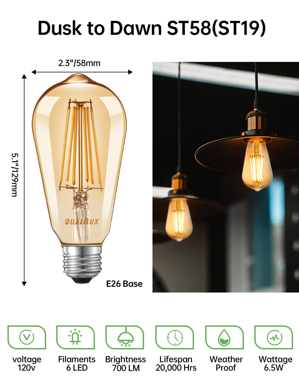 Qualilux bulb size comparison with hand for scale and fit clarity