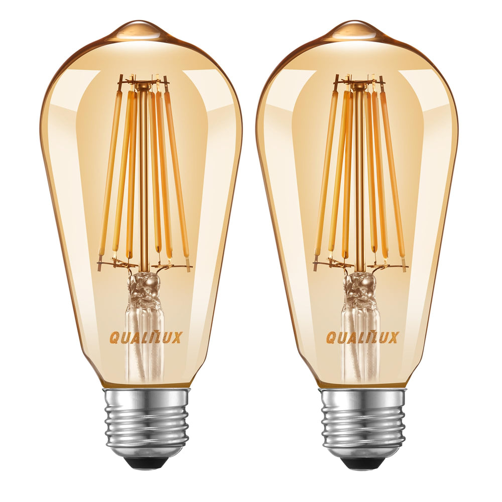 Qualilux two-pack box with bulbs showing included items and warranty