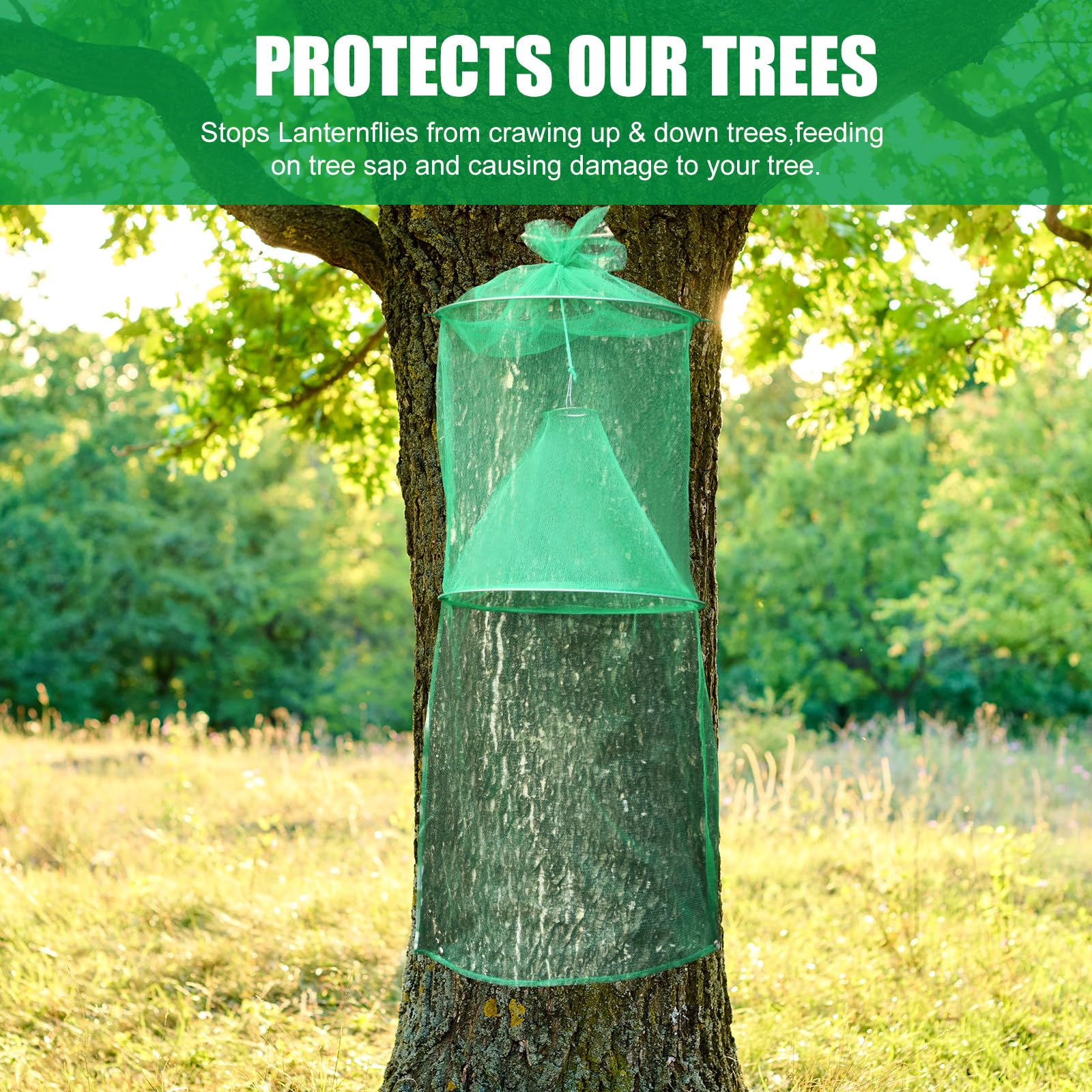 Qualirey installed in a yard near fruit trees showing practical use in home orchards