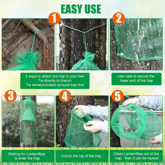 Qualirey emptying captured insects into sealed bag demonstrating simple, safe disposal