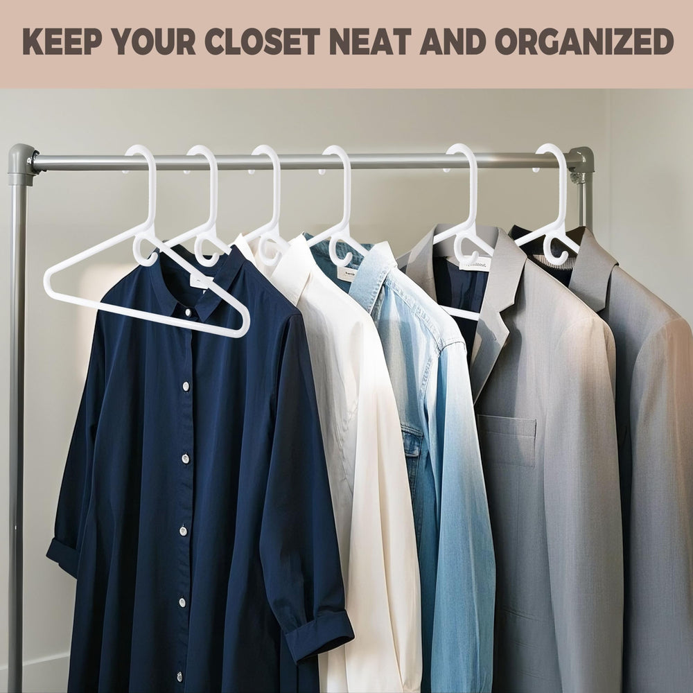Quality Hangers next to a coat for scale, demonstrating strong support benefit