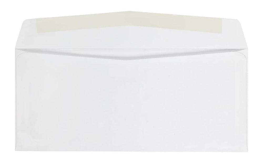Quality Park envelope back showing gummed closure for secure sealing after moistening