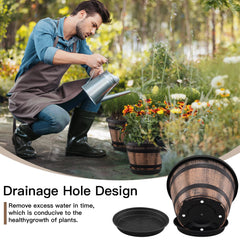 Quarut drainage hole and saucer detail demonstrating water control and surface protection