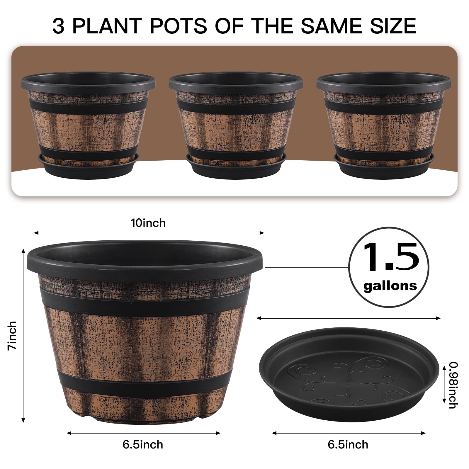 Quarut close-up of barrel texture displaying wood-like grain and durable plastic finish