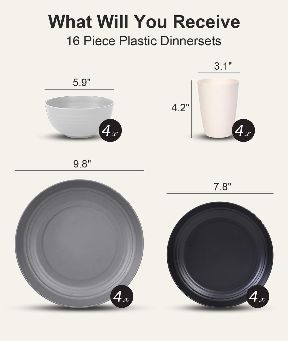 Quatish stacked plates and bowls demonstrating compact storage and neat organization