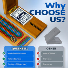 Queensell internal card storage niche keeping cards and pegs secure